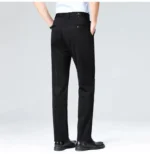 High-stretch fabric men's business trousers suitable for all seasons, featuring an elastic waistband and classic office/work for - Image 15
