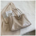 Tote Women's Bag Korean Style Large Capacity Soft Leather Shoulder Bag Retro Casual Hand-held Bucket Bag 2025 Одноплечевая сумка - Image 7