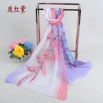 New Peony Flower Women's Printed Chiffon Long Scarves Wholesale Yiwu Autumn and Winter Scarves Small Scarves - Image 36