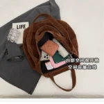 Women's Tote Bags 2025 New Fashion Suede Vintage Large Shoulder Crossbody Bag for Woman Korean Female Student Bookbag Handbags - Image 6