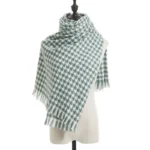 New Autumn Winter Warm Luxury Houndstooth Scarves Women Thermal Shawls Tassel Scarves Warm Knitted Scarves For Women - Image 11