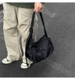Outdoor Portable Crossbody Bags for Men and Women Commuter Waterproof Youth Shoulder Bag Solid Color Lightweight Female Tote - Image 9
