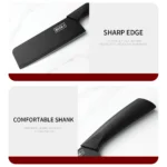 3-5PCS black stainless steel kitchen knife set, including a full set for kitchen, dormitory, household use, chef's knife, fr - Image 10