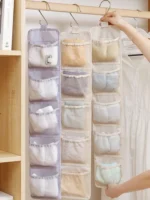 5/10 Pockets Underwear Socks Hanging Organizers Behind Door Storage Wardrobe Hanging Storage Bag Closet Organizer - Image 2