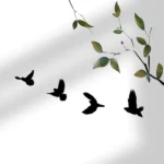 Black Birds Metal Wall Decor, 4pcs Black Birds Metal Wall Art Decorative Metal Wall Art Decor Hanging Wall Art，Wall Sticker