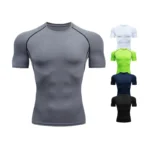 Men's Tight Dry Tshirt Muscle Moisture Wicking Gym Tshirts Fitness Sportswear Casual Holiday Short Sleeve Clothing Apparel