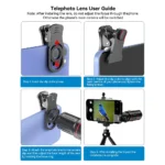 18/36/64X Telephoto Phone Lens with Tripod Universal External Zoom Camera Lens Long Focus Telephoto Lens for Android & iPhone - Image 5