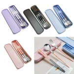 Kitchen Accessories Reusable With Box Tableware Portable Stainless Steel Spoon Fork Chopsticks Set Dinnerware Cutlery Set - Image 3