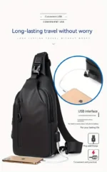 Crossbody Bag Fashionable Large Capacity Waterproof Lightweight Leisure Soft Comfortable Men Single Shoulder Bags - Image 12