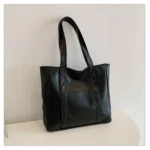 Simple Large Capacity Tote Bags for Women Retro Pu Leather Ladies Shoulder Bag Commuter Portable Girls Student Underarm Handbag - Image 28