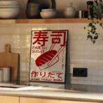 Japandi Sushi Poster, Japanese Wall Art, Kitchen Decor, Retro Wall Art, Asian Food Illustration, Trendy Kitchen Wall Art - Image 2