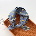Floral Polka Dot Square Scarf Cotton Scarves Headband Headscarf Decoration Women Flower Kerchief Neckerchief Head Wrap Bandanas - Image 46