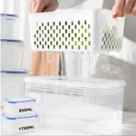 Food Storage Boxes Double-layer Refrigerator Food Fresh Sealed Box Vegetable Fruit Box Drain Basket Container Kitchen Organizer
