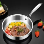 16cm/20cm Frying Pan Stainless Steel Frying Pan Non Coated Flat Bottom Household Cooking Steak Omelet Pan General - Image 4