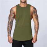 Muscle Exercise Tank Tops Men Summer Drop Armhole Vest Gym Clothing Cotton Singlet Cut Off Sleeveless T Shirt Bodybuilding Top - Image 14
