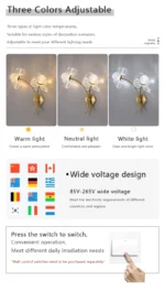 LED Wall Lamp Modern Luxury Flower Shaped Decorative Light Bedroom Bedside Study Dining Room Living Room Background Wall Lamp - Image 15