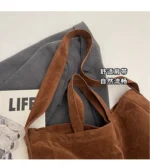 Women's Tote Bags 2025 New Fashion Suede Vintage Large Shoulder Crossbody Bag for Woman Korean Female Student Bookbag Handbags - Image 12