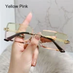 Retro Eyewear UV400 Rectangle Sunglasses Sunglasses for Women Vintage Sunglasses Frameless Sunglasses - Image 15