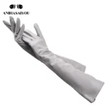 Multiple Colors 50cm Long Leather Gloves, Sheepskin Women's Leather Gloves, Warm Women's Winter Gloves, Simple Women's Gloves-22 - Image 12