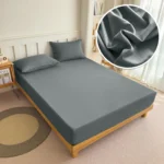 90/120/150/180x200 Fitted Bed Sheet With Elastic Band Solid Color Mattress Covers Protector Single Double King Beds 100% Polyest - Image 9