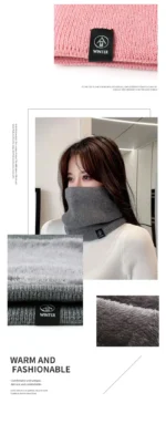 Fashion Women Knitted Scarf Solid Cashmer Like Winter Snood Scarves Lady Warm Thick Unisex Men Neck Scarfs Ring - Image 14