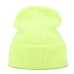 Knitted hats for men and women in autumn and winter, pure color, simple and versatile. Knitted hats with pullovers and cold hats - Image 22