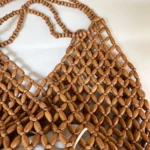 Handmade Woven Beaded Handbag For Women Exquisite Hollow-out Wooden Beaded Shoulder Bag Female Beach Bag - Image 12