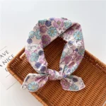 Floral Polka Dot Square Scarf Cotton Scarves Headband Headscarf Decoration Women Flower Kerchief Neckerchief Head Wrap Bandanas - Image 57