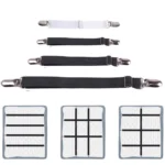 4pcs/set Elastic Bed Sheet Strip Fastener Bed Sheet Grippers Belt Adjustable Mattress Cover Blankets Holder Bed Sheet Set