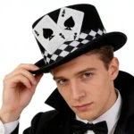 Top Hats for Men Playing Card Pattern Magician Costume Accessory Novelty Felt Hat For Stage Shows Cosplay Parties School Plays - Image 10