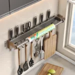 Stainless Steel Kitchen Paper Towel Rack Wall Shelf with Hook Kitchen Gadgets Hanging Organizers Storage Utensils for Kitchen - Image 8
