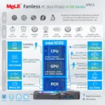MeLE Fanless Mini PC Stick PCG02,N100 8GB LPDDR4x 256GB,Mini Desktop Computer Stick,Support 4K HDMI,PXE Unlocked Bios,Micro PC - Image 3