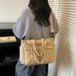 Large capacity Tote Bags for Women Shoulder Side Bag Fashion Space cotton Shopping Bags Multi-pocket Messenger Bag Lady Handbags - Image 14