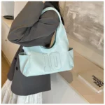 2024 New Women's Tote Bags Trendy Versatile Commuting Large Capacity One Shoulder Bag Summer Casual Solid Color Female Handbags - Image 27