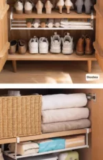 Adjustable Shoe Rack - Space Saving Shoe Organizer for Home Multi Layer Shoe Shelf with Hanging Baskets Compact Design - Image 15