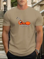 T Shirts For Men Ant 100% Cotton Graphic Printing Summer Round Neck T-Shirt Casual Breathable Street Style Daily Top - Image 10