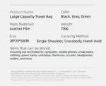 Large-Capacity Travel Bag, Dry-Wet Separation Gym Bag, Business Water-Resistant Shoulder Bag, Trendy Sports Bag, Fashionable Crossbody Bag, Unisex Storage Bag - Image 25