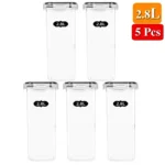 Food Storage Containers Kitchen Organizer and Storage Container with Lids Refrigerator Noodle Box Tank Sealed Cans 5Pcs Set - Image 7