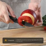3-5PCS black stainless steel kitchen knife set, including a full set for kitchen, dormitory, household use, chef's knife, fr - Image 15
