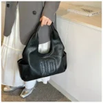 2024 New Women's Tote Bags Trendy Versatile Commuting Large Capacity One Shoulder Bag Summer Casual Solid Color Female Handbags - Image 48