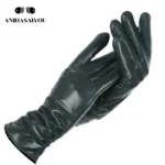 2019 fashion new products winter leather gloves short leather gloves women Wrist tightening design winter leather gloves women - Image 14