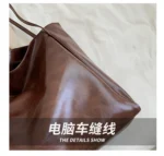 Tote Women's Bag Korean Style Large Capacity Soft Leather Shoulder Bag Retro Casual Hand-held Bucket Bag 2025 Одноплечевая сумка - Image 16