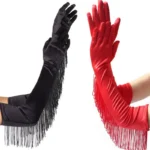 Ladies' Gloves, Long Hook-Finger Tinted Gloves, Ball Gloves, Bride's Wedding Dress Gloves, Sun-Protective Fashion Gloves C101 - Image 34