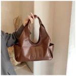2024 New Women's Tote Bags Trendy Versatile Commuting Large Capacity One Shoulder Bag Summer Casual Solid Color Female Handbags - Image 33