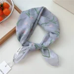 55cm Flower Floral Print Square Scarf Neckerchief Fashion Scarves Kerchief Bandanas Headscarf Hair Ribbon Accessories for Women - Image 8