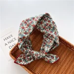 Floral Polka Dot Square Scarf Cotton Scarves Headband Headscarf Decoration Women Flower Kerchief Neckerchief Head Wrap Bandanas - Image 16