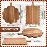 Scalloped Edge Wood Cutting Board Rustic Natural Chopping Board Intricate Handle Thickened Service Tray Cutting Meat - Image 9