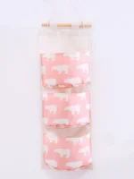 1PC Three Pockets Hanging Wall Storage Bag Household Bedroom Living Room Kitchen Cotton Linen Storage Bag - Image 19