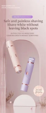 Electric Shaver for Women Waterproof Wet Dry Hair Razors 2 in 1 Double Head Underarm Bikini Beard Hair Trimmer Electric Razor - Image 9