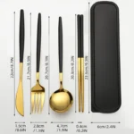 Stainless Steel Cutlery Set With Storage Box 4 Counts Portable Tableware Set For Home Kitchen Dining Room Household Tableware - Image 6